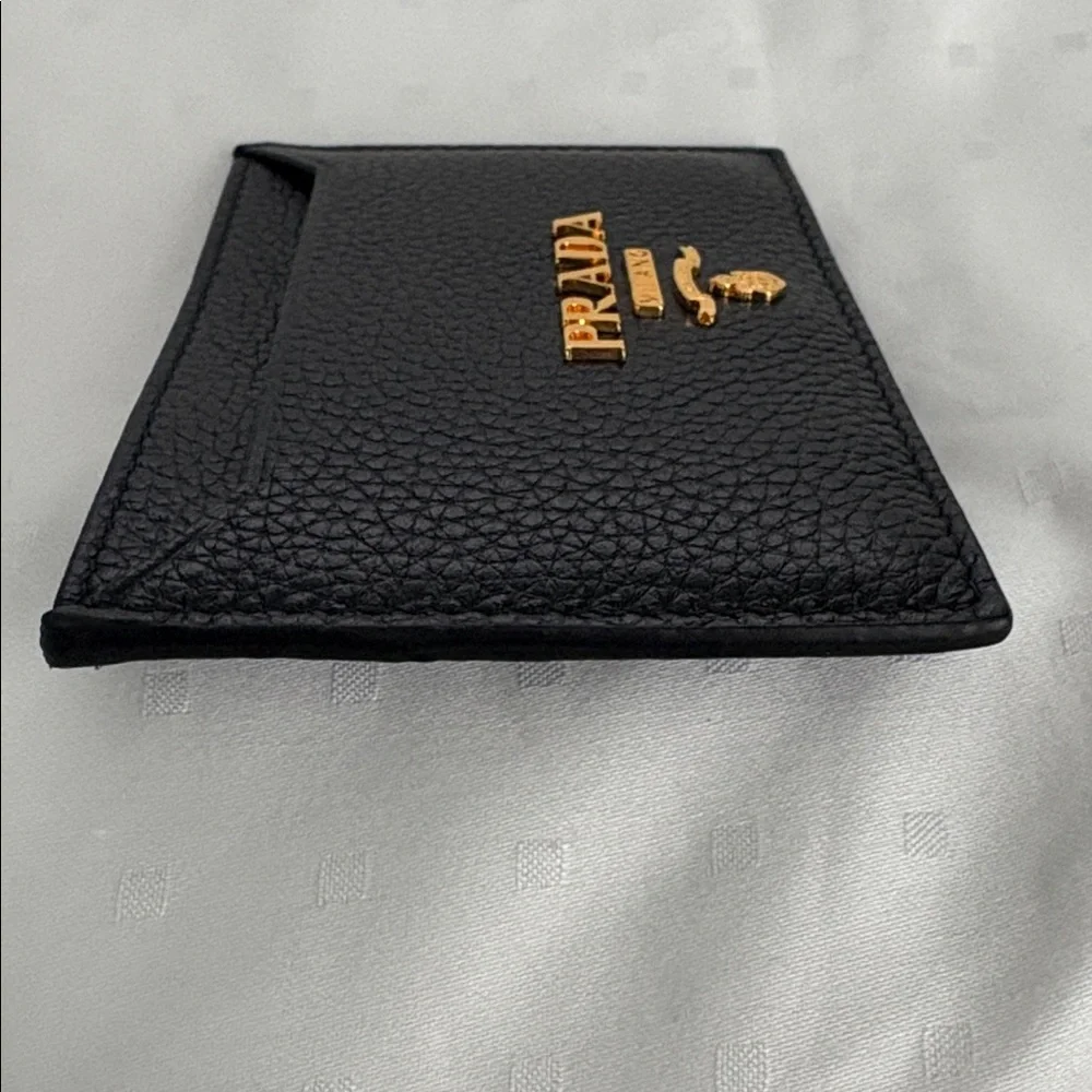 Prada Black Pebbled Leather Flat Card Holder - Brand New in Box - Picture 6 of 8